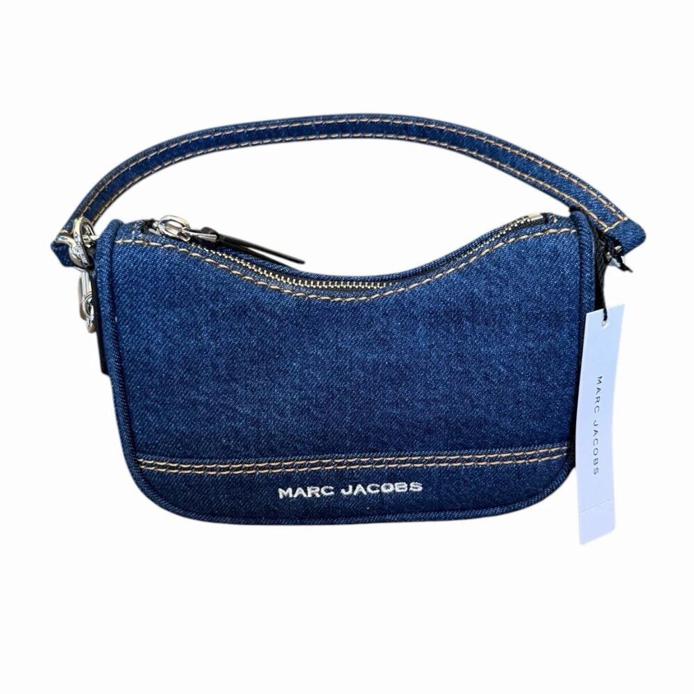 NWT Marc Jacobs Mini Drifter Denim Baguette Convertible Shoulder Bag Blue Y2K